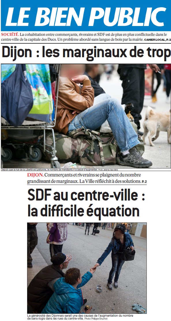 Dijon. Céline, victime de la rue  + SDF : l'équilibre " brisé " (Bien Public)  14101605004517936712617216