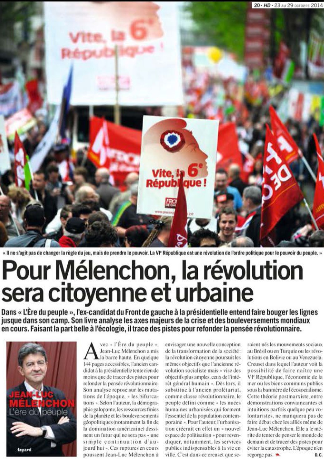 Pour Mélenchon, la révolution sera citoyenne et urbaine (Humanité) 14102410521117936712638939