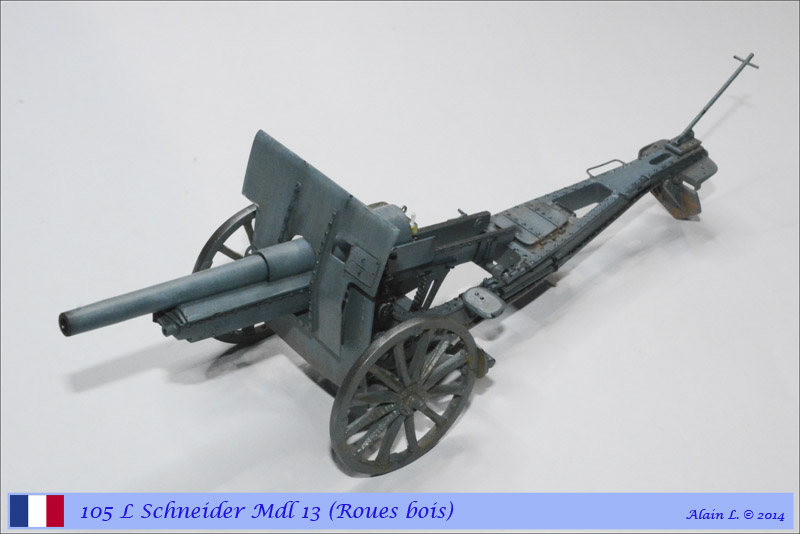 Canon 105 L Schneider Mdl 1913 roues bois ÷ BLITZ ÷ 1/35 1410261057265585012646826