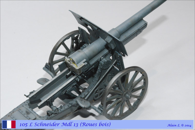Canon 105 L Schneider Mdl 1913 roues bois ÷ BLITZ ÷ 1/35 1410261057315585012646829