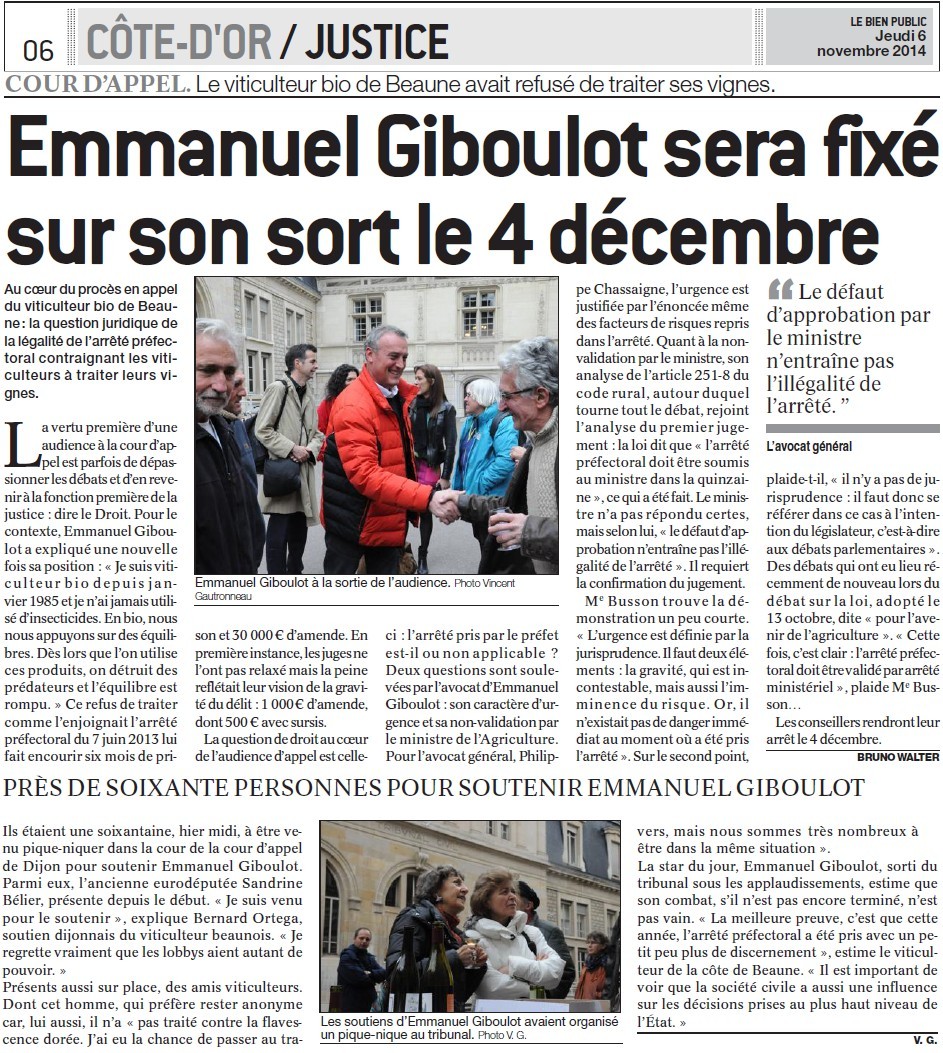 Emmanuel Giboulot sera fixé