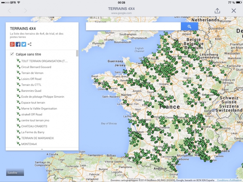 liste des terrains de 4X4 trial et pistes de france 14111712341515600012710904