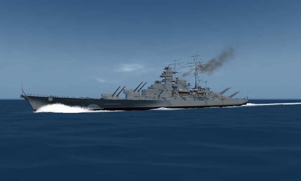 Bismarck, long range fire