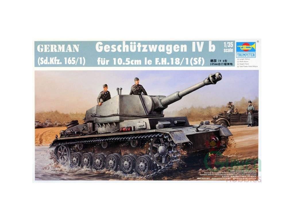 TRUMPETER 00374 SD.KFZ 165/1 Geschützwagen IV b für 10,5 cm lFH18/1 (Sf