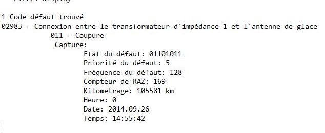 Code Erreur Radio