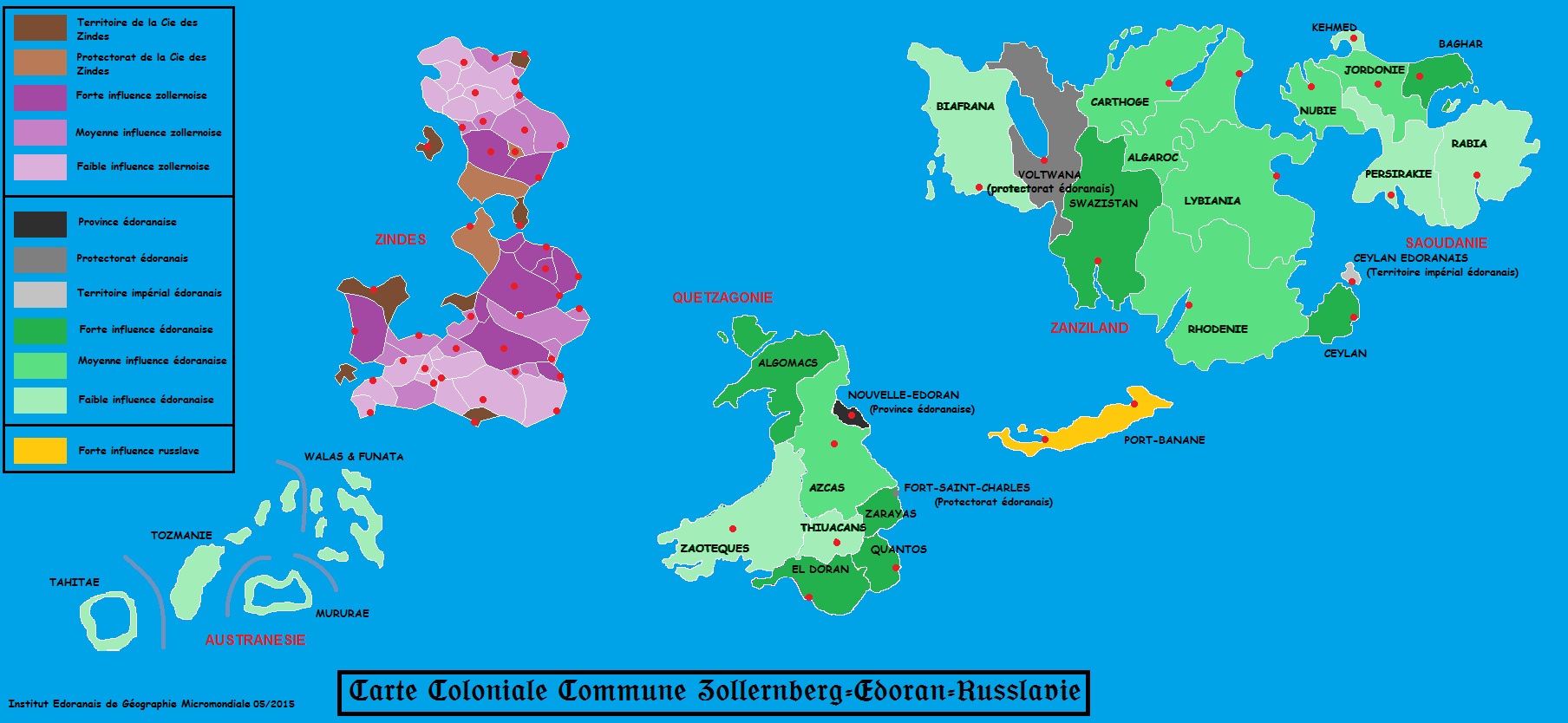 carte coloniale zone d'influence