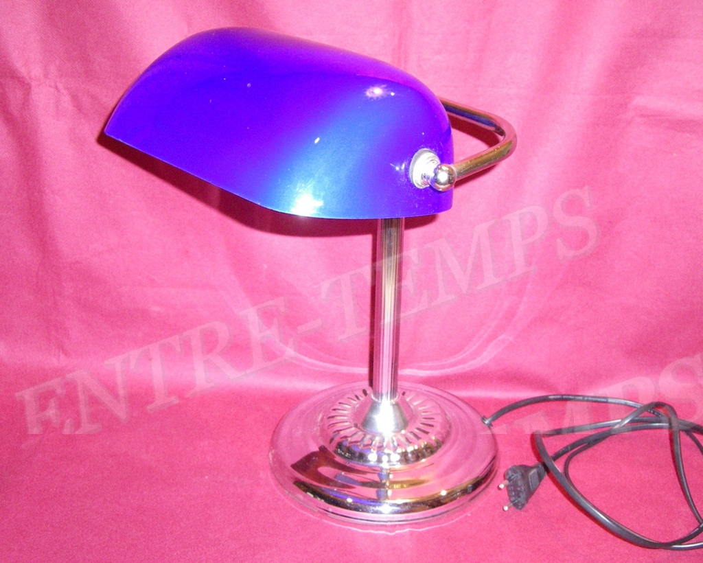 LAMPE BANQUIER NOTAIRE OPALINE BLEUE L5 ?59.00 cot&eacute; G [1280x768]