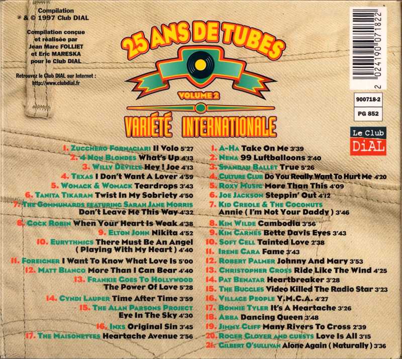 25 Ans de Tubes - Vol. 2 15100406020020259513632817