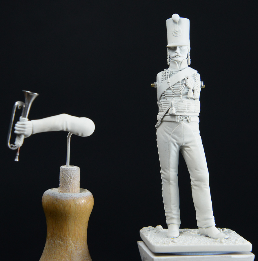 Figurine Starlux Empire Plastique 54mm Hussard Trompette 7e Régiment 1804 Ref 8165 - Occasion