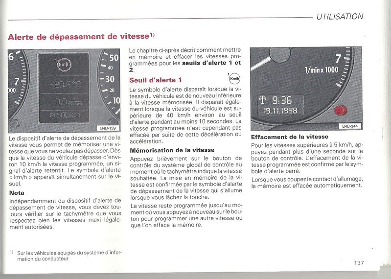 1 Alerte de depassement de vitesse