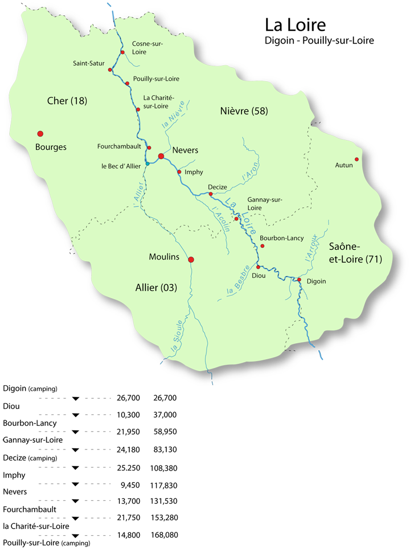 Carte générale Loire - Digoin-Pouilly
