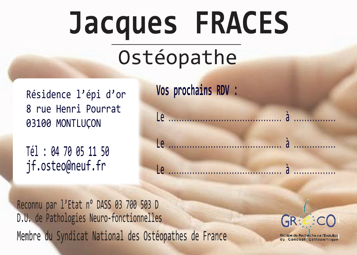 Carte RDV Jacques FRACES