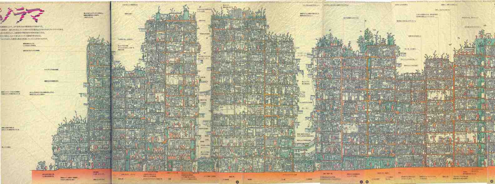 Kowloon Walled City - vue en coupe