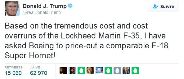 Tweet President Trump 22 12 2016