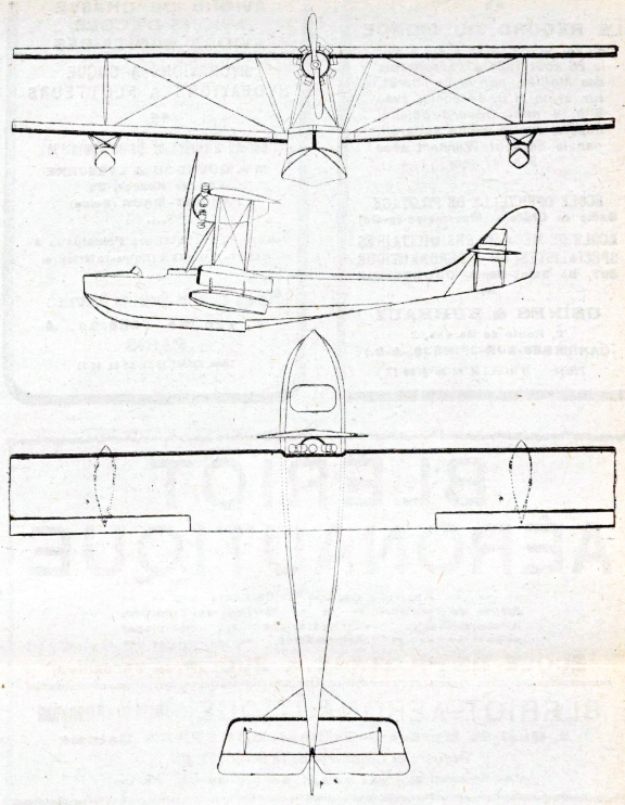 Plan 3-vues hydravion LeO du raid Madgascar 1927 small